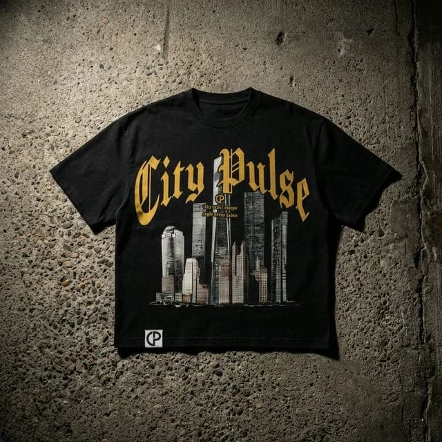 City Pulse Vintage Tee - Black — Front