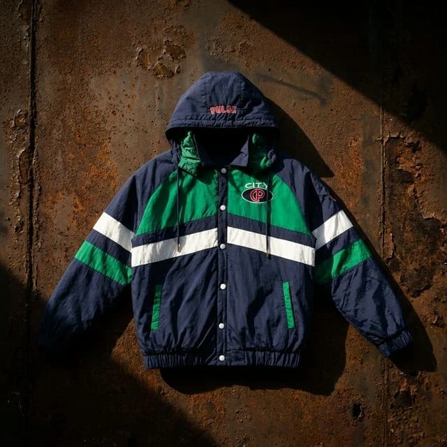 City Pulse Bomber - Navy/Green — Front